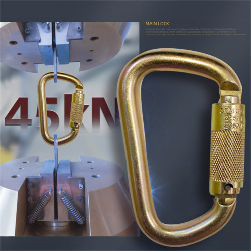 Cold-Formed 45kN Locking Carabiner for Safety Lanyard Assembly