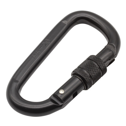 Black 25kN Cold-Formed Steel Carabiner for Professional Access Gear