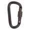 Black 25kN Cold-Formed Steel Carabiner for Professional Access Gear