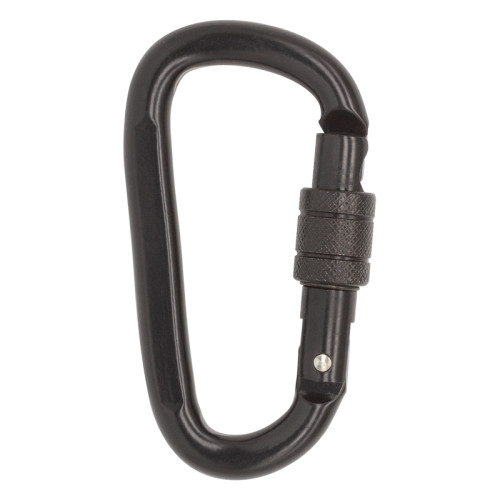 Black 25kN Cold-Formed Steel Carabiner for Professional Access Gear