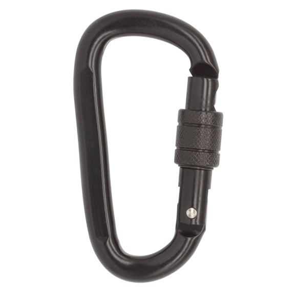 Black 25kN Cold-Formed Steel Carabiner for Professional Access Gear