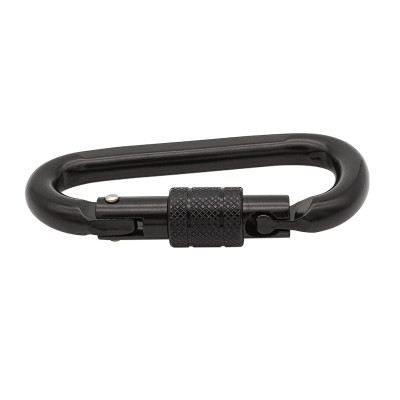 Black 25kN Cold-Formed Steel Carabiner for Professional Access Gear
