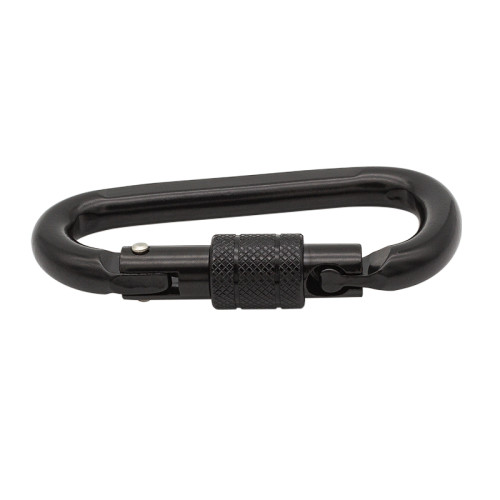 Black 25kN Cold-Formed Steel Carabiner for Professional Access Gear
