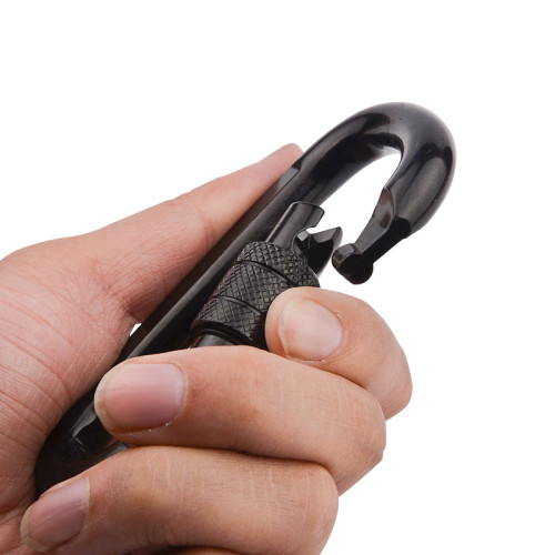 Black 25kN Cold-Formed Steel Carabiner for Professional Access Gear