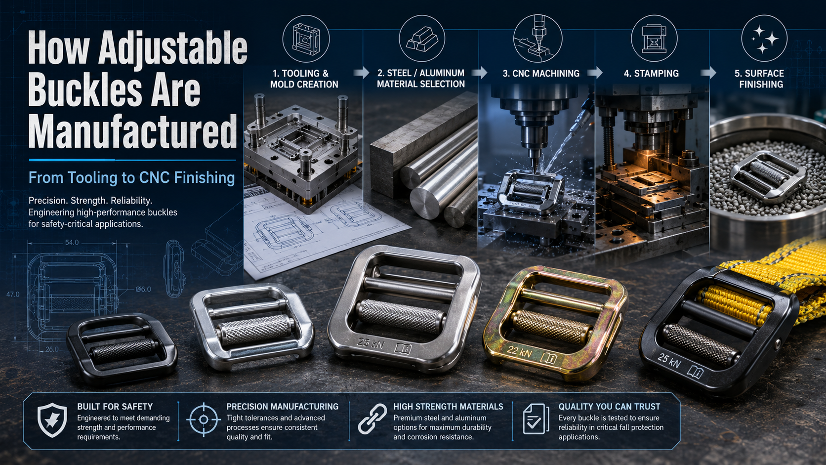 How Adjustable Buckles Are Manufactured: From Tooling to CNC Finishing