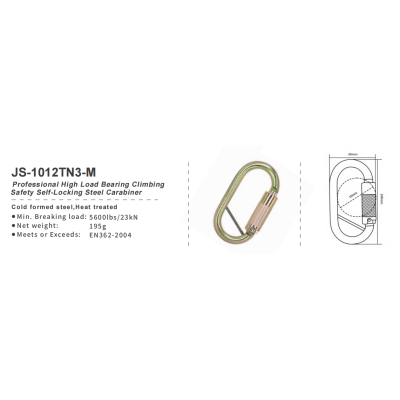 Automatic Locking 23kN Steel Oval Carabiner ? Secure Connector for Work at Height Applications