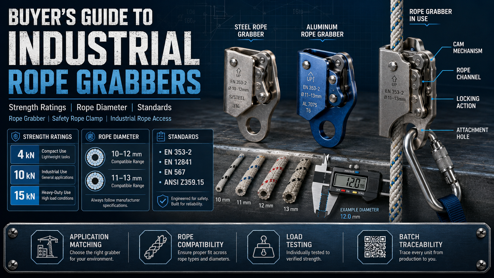 A Buyer's Guide to Industrial Rope Grabbers: Strength Ratings and Application Matching