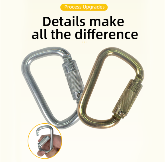 Cold-Formed 45kN Locking Carabiner for Safety Lanyard Assembly