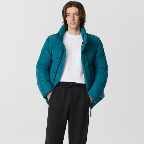 Custom Stand Collar Checkered Texture Down Jacket Manufacturer | Ginwen