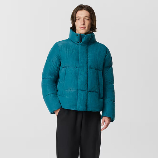 Custom Stand Collar Checkered Texture Down Jacket Manufacturer | Ginwen