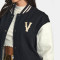 Custom Women PU Sleeve Letter Badge Varsity Jacket Manufacturer | Ginwen