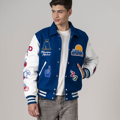 Custom Men with Embroidered Patches Varsity Jacket Manufacturer | Ginwen