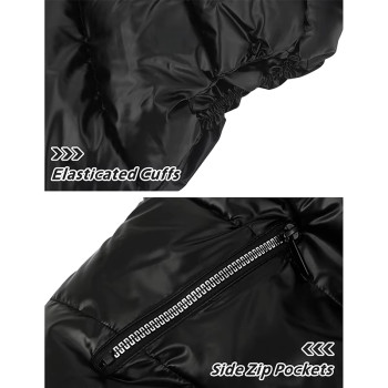 Custom Basic Shiny Hooded Puffer Vest Manufacturer | Ginwen