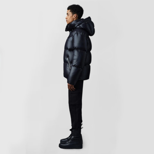 Custom Men's Detachable Hood Glossy Shiny Puffer Jacket Manufacturer | Ginwen