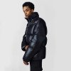 Custom Men's Detachable Hood Glossy Shiny Puffy Jacket Manufacturer | Ginwen