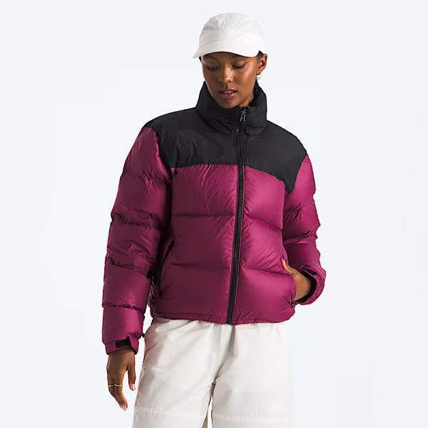 Custom Women's Burgundy and Black Short Puffy Jacket Manufacturer | Ginwen