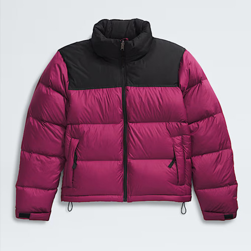 Custom Women's Burgundy and Black Short Puffy Jacket Manufacturer | Ginwen
