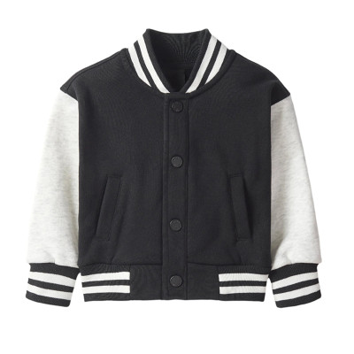 Custom Basic Children's Black and White Varsity Jacket Manufacturer | Ginwen