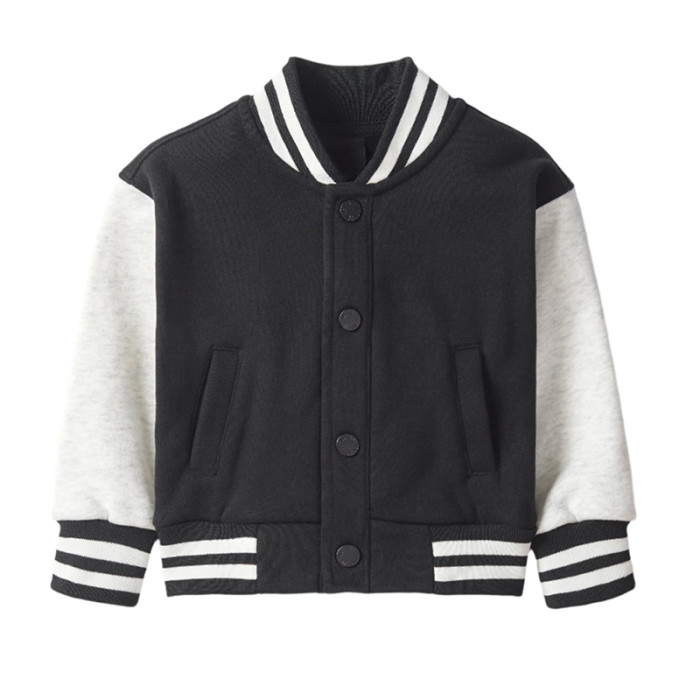 Custom kids Children's Black and White Varsity Jacket Manufacturer | Ginwen