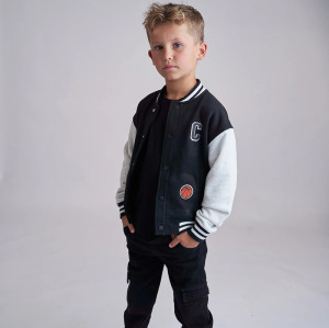 Custom kids Children's Black and White Varsity Jacket Manufacturer | Ginwen