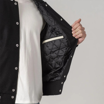 Custom American Black and White Varsity Jacket Manufacturer | Ginwen