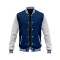 Custom blue and white college style university jacket Manufacturer | Ginwen