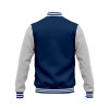 Custom blue and white college style university jacket Manufacturer | Ginwen