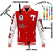 Custom blue and white college style university jacket Manufacturer | Ginwen