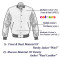 Custom blue and white college style university jacket Manufacturer | Ginwen