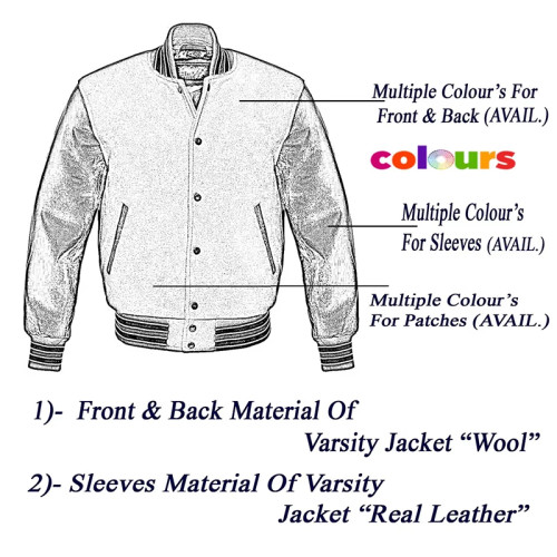 Custom blue and white college style university jacket Manufacturer | Ginwen