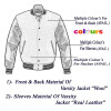 Custom blue and white college style university jacket Manufacturer | Ginwen