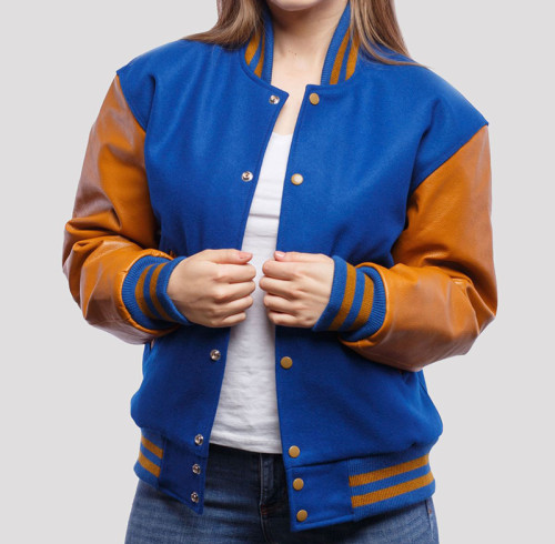 Custom Women's Two-tone Varsity Jacket Manufacturer | Ginwen