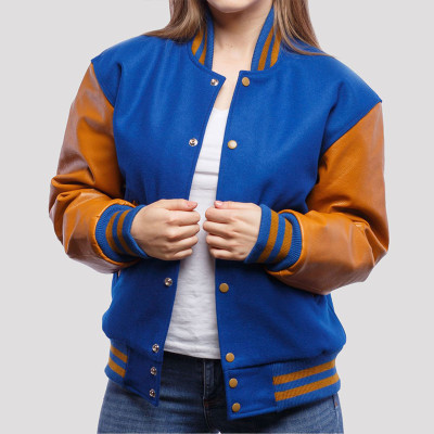 Custom Women's Two-tone Varsity Jacket Manufacturer | Ginwen