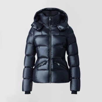Custom Women's Shiny Slim Fit Hooded Puffy Jacket Manufacturer | Ginwen