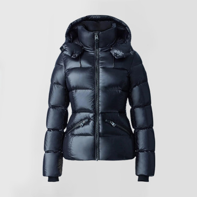 Custom Women's Shiny Slim Fit Hooded Puffy Jacket Manufacturer | Ginwen