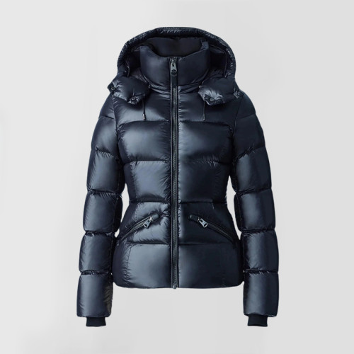 Custom Women's Shiny Slim Fit Hooded Puffy Jacket Manufacturer | Ginwen