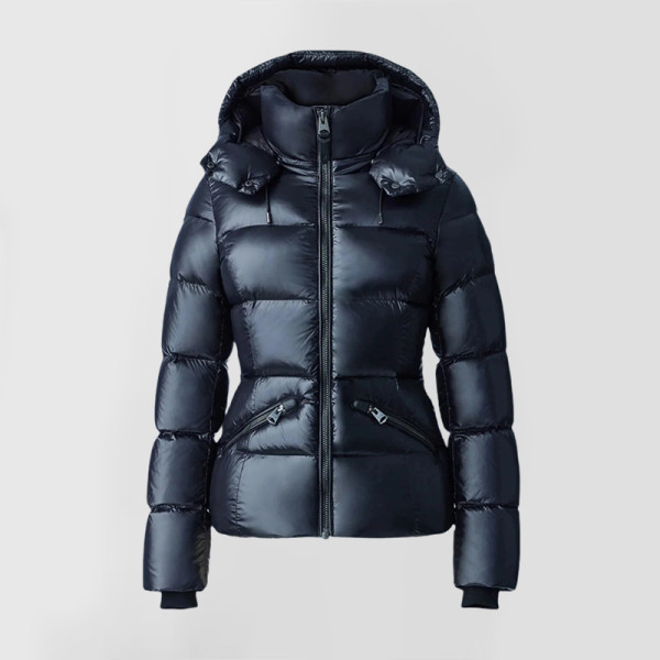 Custom Women's Shiny Slim Fit Hooded Puffy Jacket Manufacturer | Ginwen