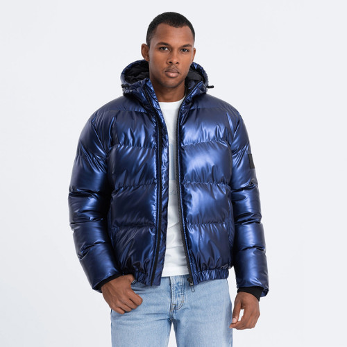 Custom Men's Winter High Gloss Windproof Puffy Jacket Manufacturers | Ginwen