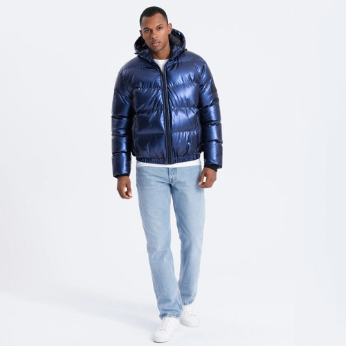 Custom Men's Winter High Gloss Windproof Puffy Jacket Manufacturers | Ginwen