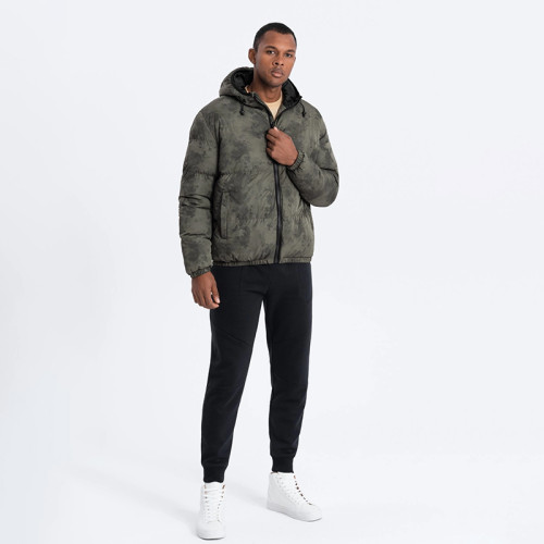 Custom Men's Camouflage Print Hooded Puffy Jacket Manufacturers | Ginwen