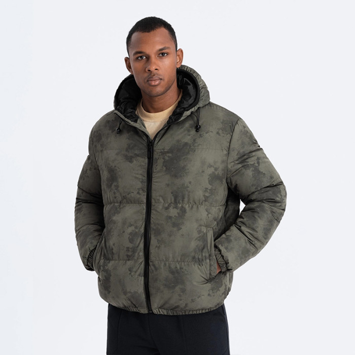 Custom Men's Camouflage Print Hooded Puffer Jacket Manufacturers | Ginwen