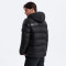 Custom Men's Glossy Black Hooded Winter Puffer Jacket Manufacturer | Ginwen