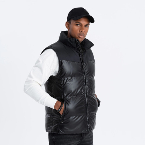 Custom men's winter outdoor smooth puffy vest Manufacturers | Ginwen