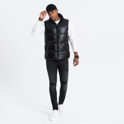 Custom men's winter outdoor smooth puffy vest Manufacturers | Ginwen