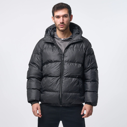 Custom winter warm matte hooded high puffer jacket Manufacturer | Ginwen