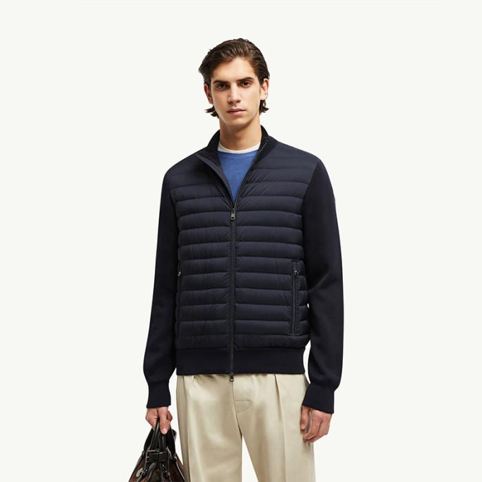 Custom Men’s Lightweight Knit Panel Down Jacket Manufacturer | Ginwen