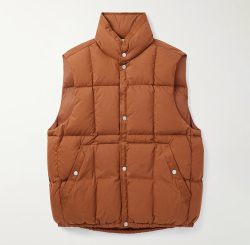 Custom Men Brown Quilted Warm Puffer Vest Manufacturer | Ginwen