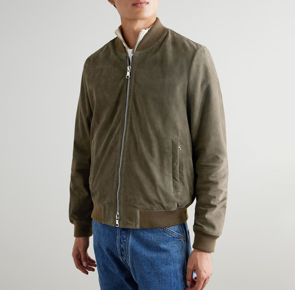 Custom Men Suede Bomber Jacket Manufacturer