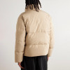 Custom men puffer jacket manufacturer with snap button placket and high neck design