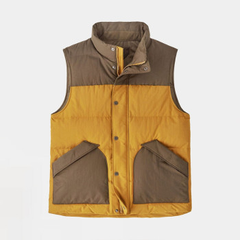 Custom Men’s Lightweight Warm Colorblock Down Vest Supplier in China